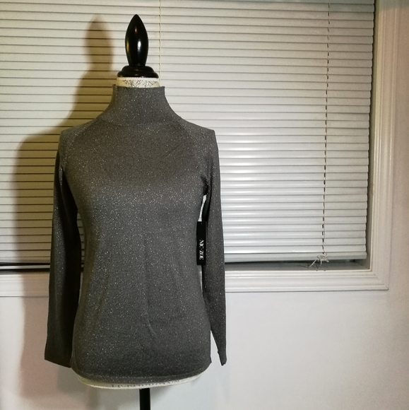 NWT NIC & ZOE Metallic Turtleneck XS - Picture 3 of 8